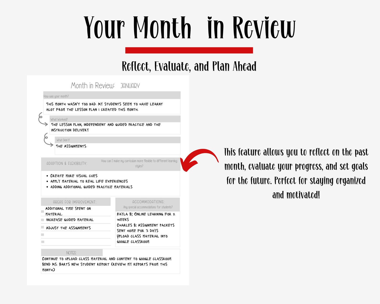 Undated Teacher Planner