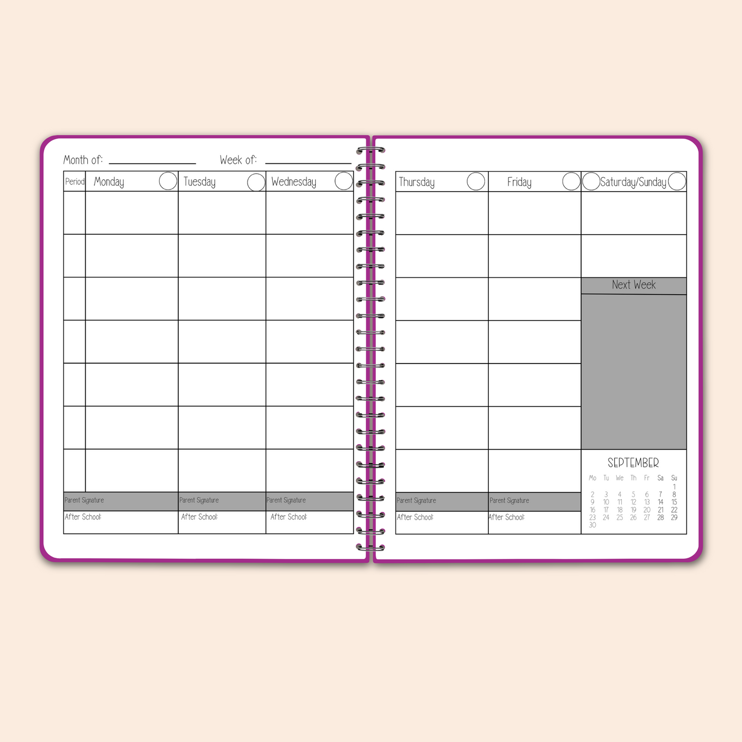 Undated Student Planner