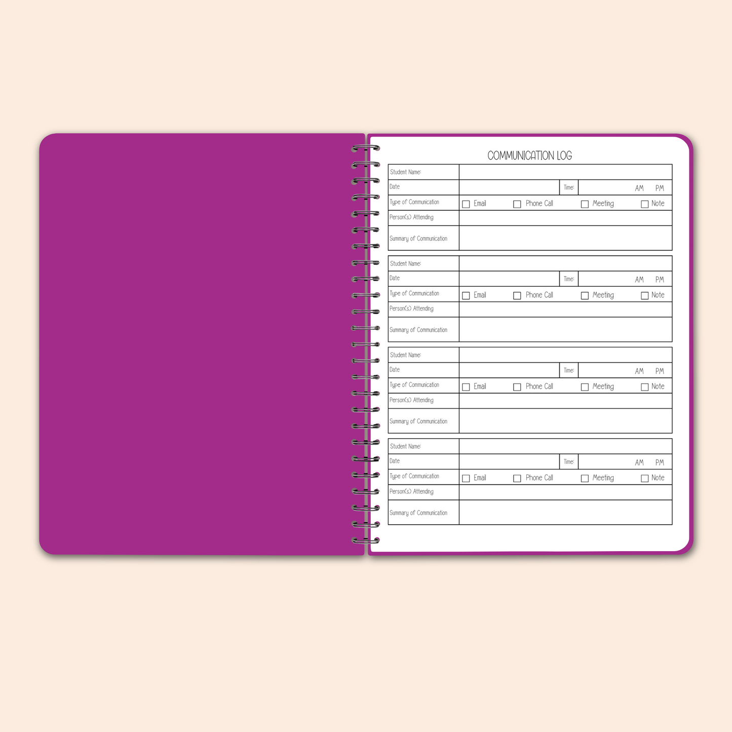 Undated Student Planner