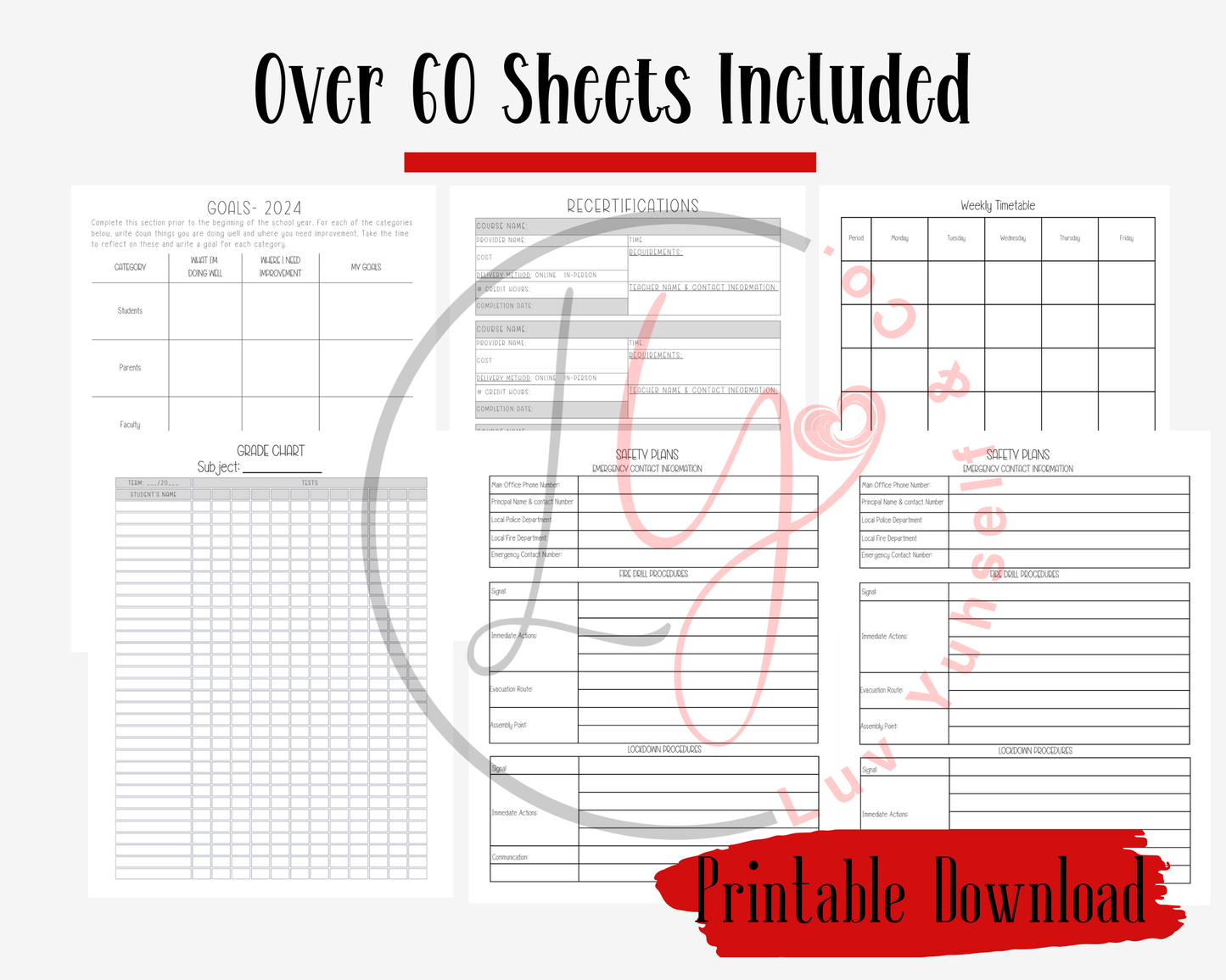 Undated Teacher Planner
